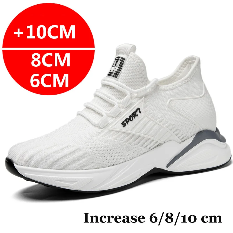 

Sneakers Men Elevator Shoes Height Increase Shoes For Men Casual Insole 10cm 8cm 6cm Optional Heels Moccasins Taller Male 36-44