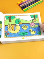 Детская книжка-раскраска с маркером, книжка-раскраска для малышей, просветительский рисунок, книжка-раскраска с граффити