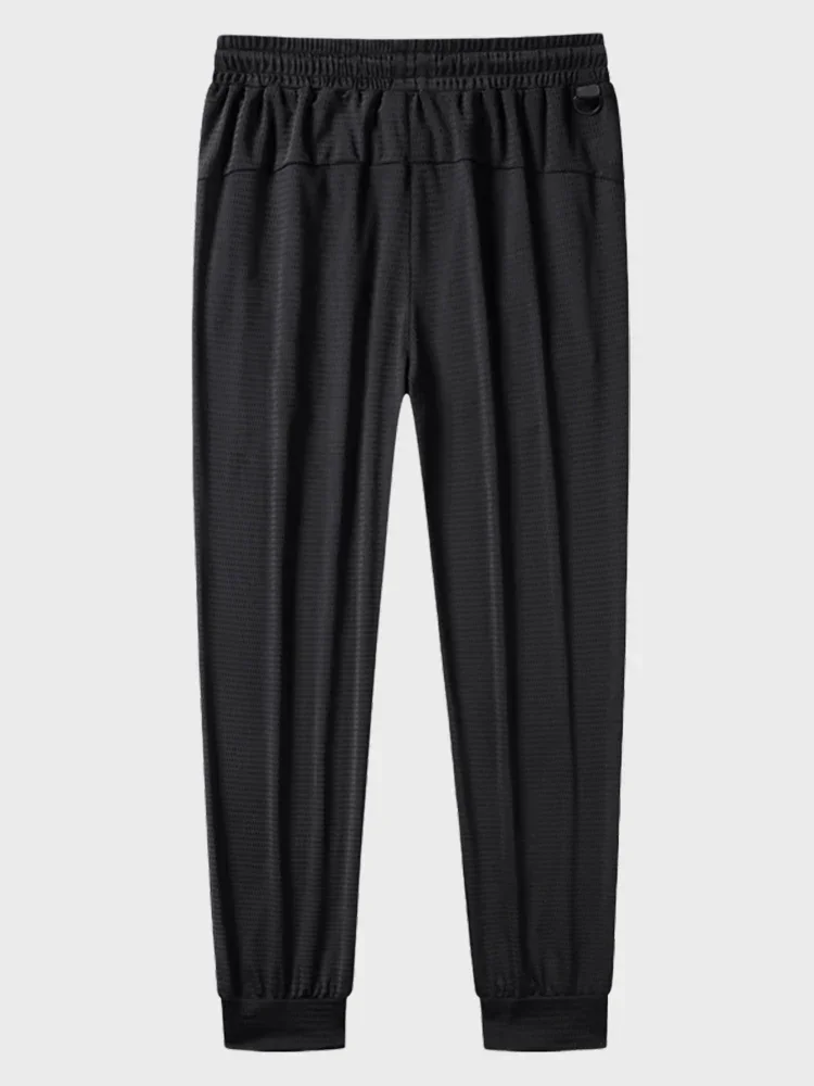 Summer Breathable Mesh Black Sweatpants Men Joggers Sportswear Baggy Trousers Male Casual Track Pants Plus Size 7XL 8XL 9XL