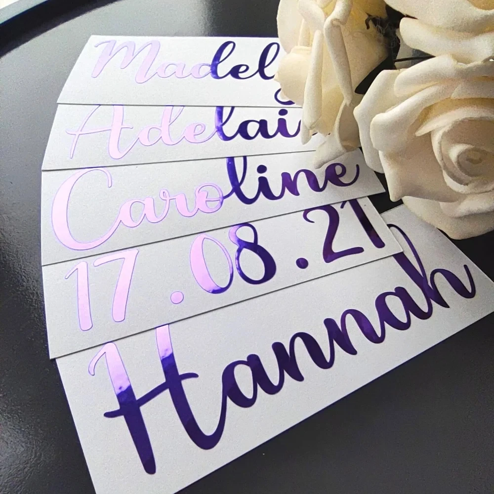 Vinyl stickers 3pcs personalized name date decal for glass wedding decor custom bridal party souvenirs