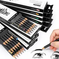 12 pcs/set Professional Sketch Drawing Pencil Set 4H 2H H HB 2B 4B 6B 8B 10B 12B 14B Painting Pencils Stationery Art Supplies 1