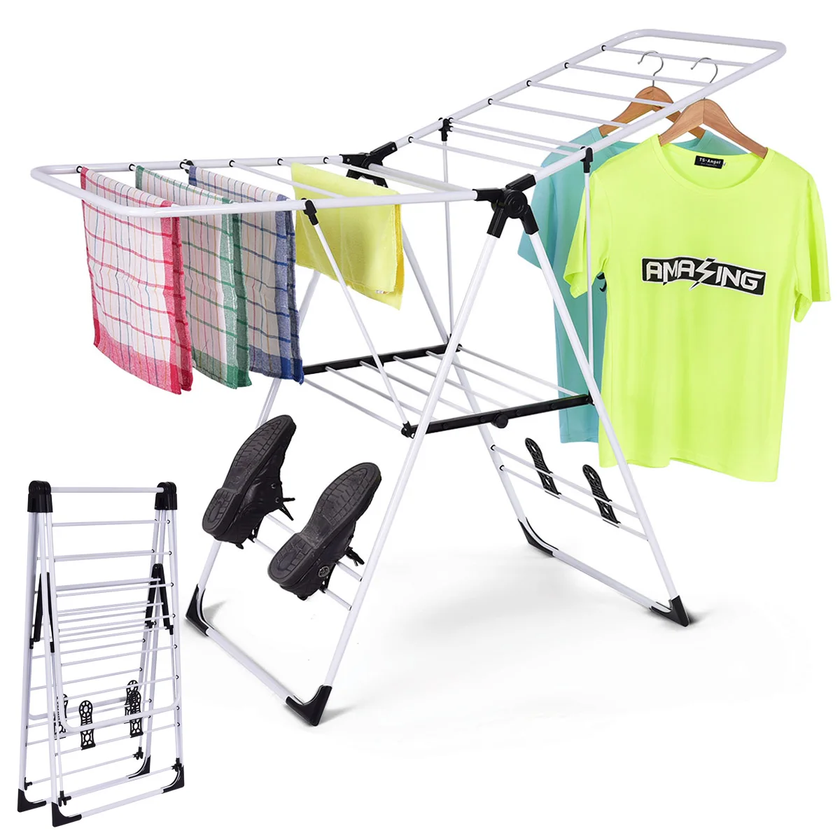 Clothes Dryer folding stand dryer extendable clothes dryer with wings for long laundry indoor wing clothes dryer