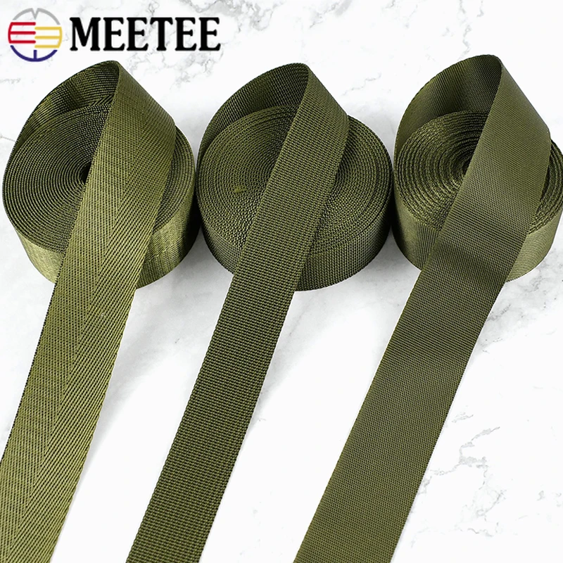 Durable Army Green Nylon Webbing Strap for DIY Projects and Accessories