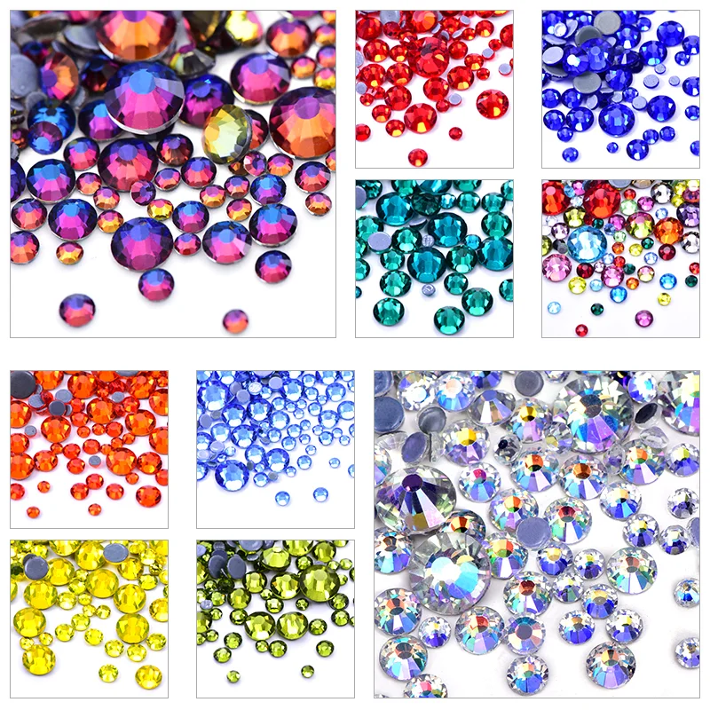 46 Colors 1000pcs Mix Sizes SS6-SS30 Better DMC Cтразы HotFix Rhinestones Crystal Hot fix Gems Iron on Strass for Fabric F0050 hot fix rhinestones,crystal rhinestones,rhinestone crystals