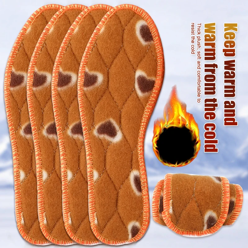 

New 1Pair Winter Warm Insoles Women Men Thicken Thermal Soft Fragrant Cashmere Shoe Pads Deodorize Snow Boots Sports Inserts