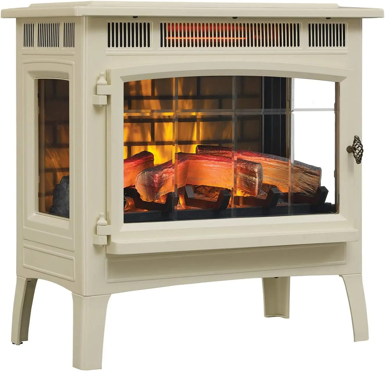 

Duraflame Electric Infrared Quartz Fireplace Stove with 3D Flame Effect, Cream