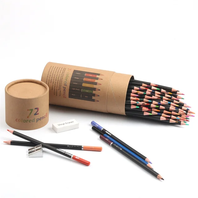 72 Colors Colored Pencil Professional Art Hand-painted Oily Set Cartridge  Painting Color Pencil Student Stationery School Gift