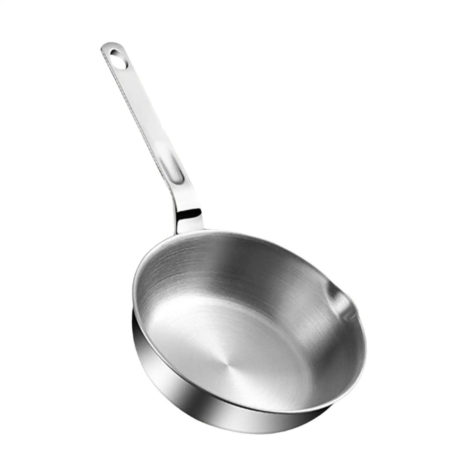 Stainless Steel Frying Pan with Long Handle Cooking Eggs Sandwich Fried Steak Pot for All Stovetops Gas Home Stoves Kitchen