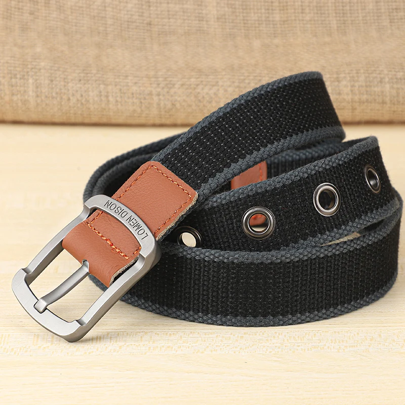 Cinturilla de lona con hebilla, cinturones de negocios informales, versión coreana para estudiantes, hombre y mujer
