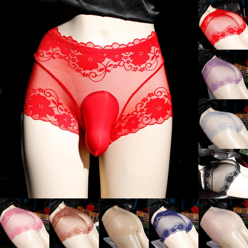 Sissy Panties Sexy Lace Elephant Trunk Pouch Briefs Sexy Slip For Men Beautiful Men'S Underwear Erotic Underwear Bulge Pouch hosiery socks