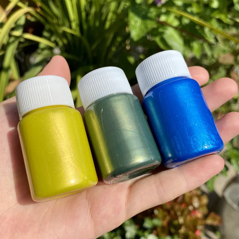 Metallic Pearlescent Acrylic Paint Hand-painted Waterproof DIY Plaster Doll Coloring Model Graffiti Craft Paint 20ml/bottle Acrylic Paint Set Acrylic Paint Acrylic Pigment