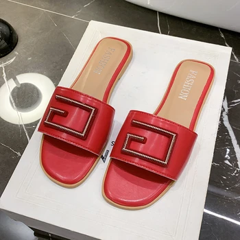 Women's shoes Casual Comfortable Outer Wear Flat Bottom Sandals Summer New Style Korean Version One-Piece Outer Wear Slippers 1