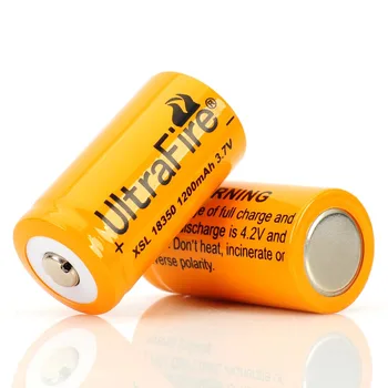 UltraFire 고품질 18350 충전식 배터리, 18350 배터리, 18650 손전등, 3.7V, 1200mAh