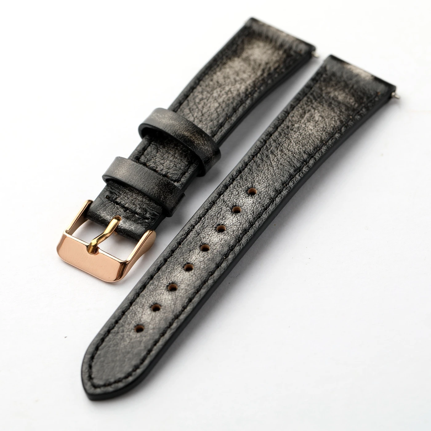 Hand-Painted Retro Italian Leather Watchstrap - Quick Release