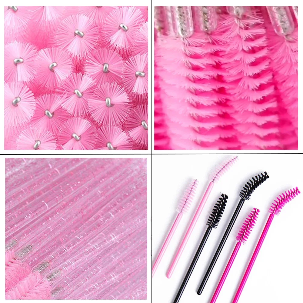 50pcs Eyebrow Eyelash Brushes Eyelash Spoolies Mascara Wands Applicator for Eyelash Extension Makeup Tool