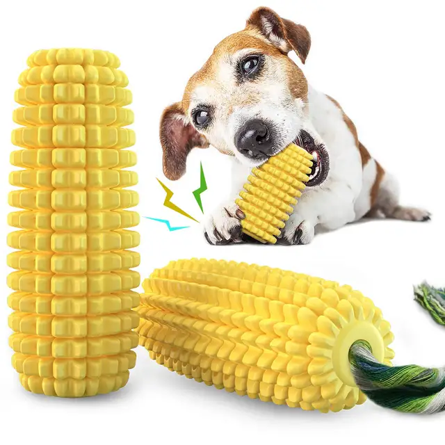 Dog Toys,Puppy Chew Toys,Indestructible Dog Toys for Teething and Boredom,Corn Stick Squeaky Toy for Small Medium-Large Breeds