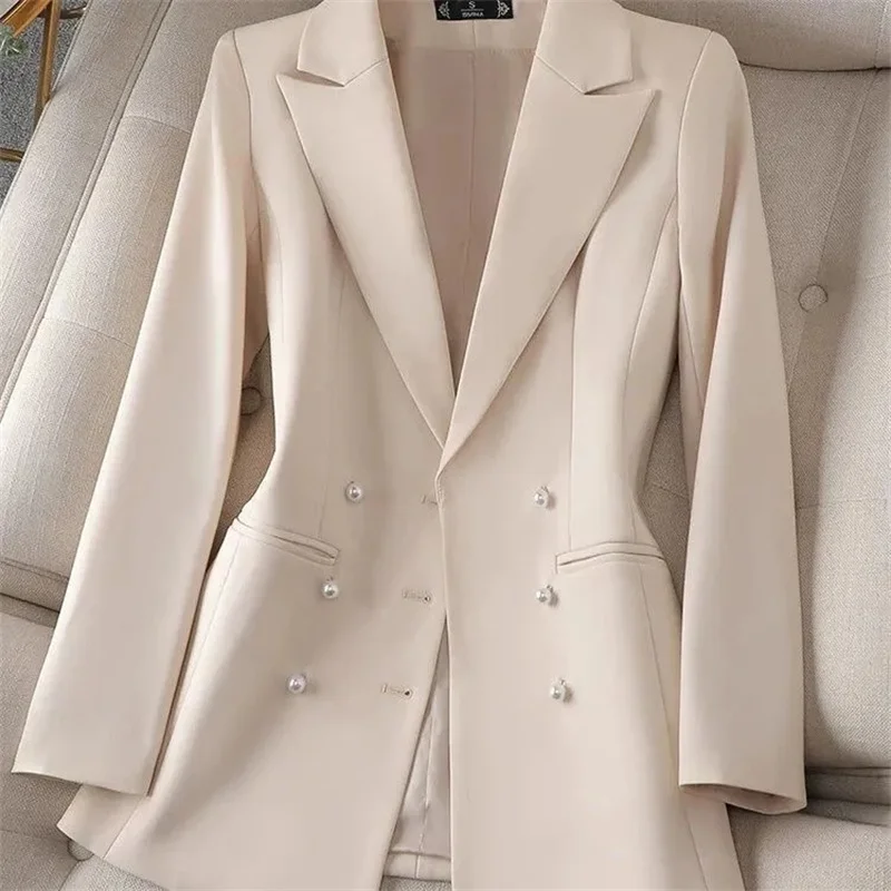 

New Spring Autumn Long Sleeve Outwear Blazer Women Pink Black Beige Female Fashion Work Wear Jacket Coat Lady Office Blazers