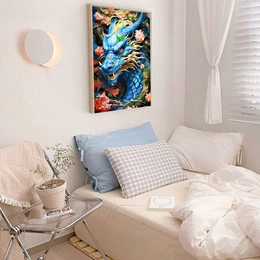 HUACAN Full AB Diamond Painting Dragon 5D Diy Embroidery Animal Mosaic Creative Hobbies Decoration For Home