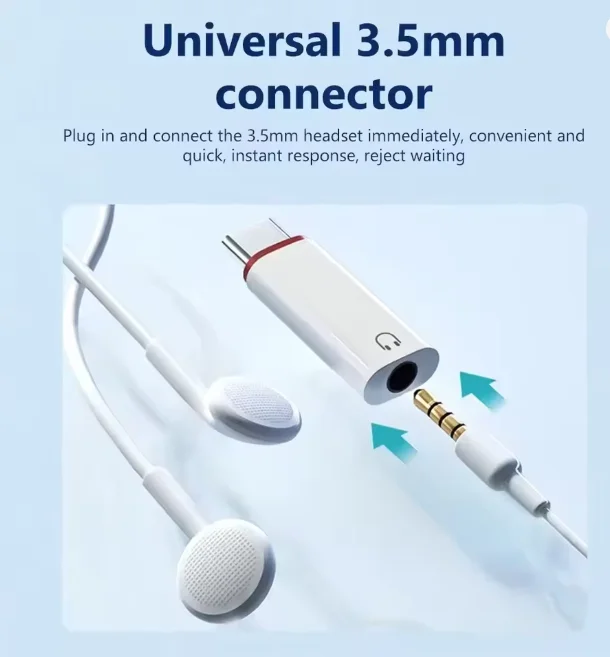 USB C to 3.5mm 이어폰 어댑터 3.5 잭 USB C 오디오 컨버터 아이폰 15 삼성 타입-C to 3.5mm 헤드폰 커넥터