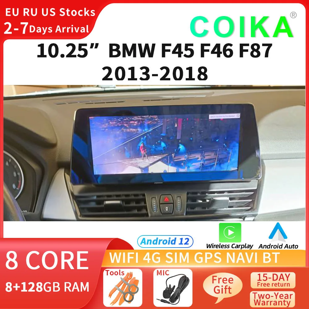 

Автомобильный мультимедийный плеер 10,25 дюйма для BMW F45 F46 F87 2013-2020 GPS Navi DSP аудио автомобильное радио стерео 8 + 128 ГБ ОЗУ