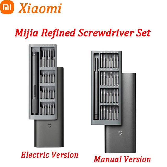 Xiaomi Mijia Kit cacciavite elettrico di precisione 2 coppia ingranaggi 400  vite 1 tipo-C scatola magnetica in alluminio 24 modello manuale - AliExpress