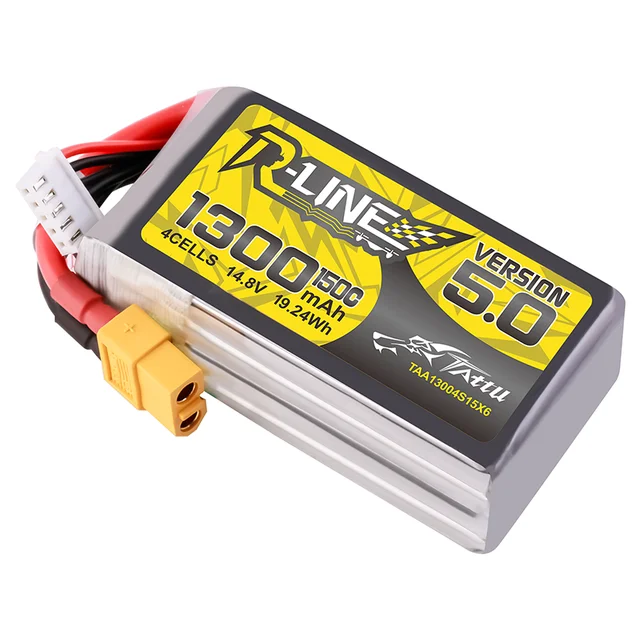 TATTU-R-LINE 5.0 14.8V 1300mAh 150C LiPo Battery With XT60 Plug For RC Helicopter Quadcopter FPV Racing Drone Parts 4S Battery 3