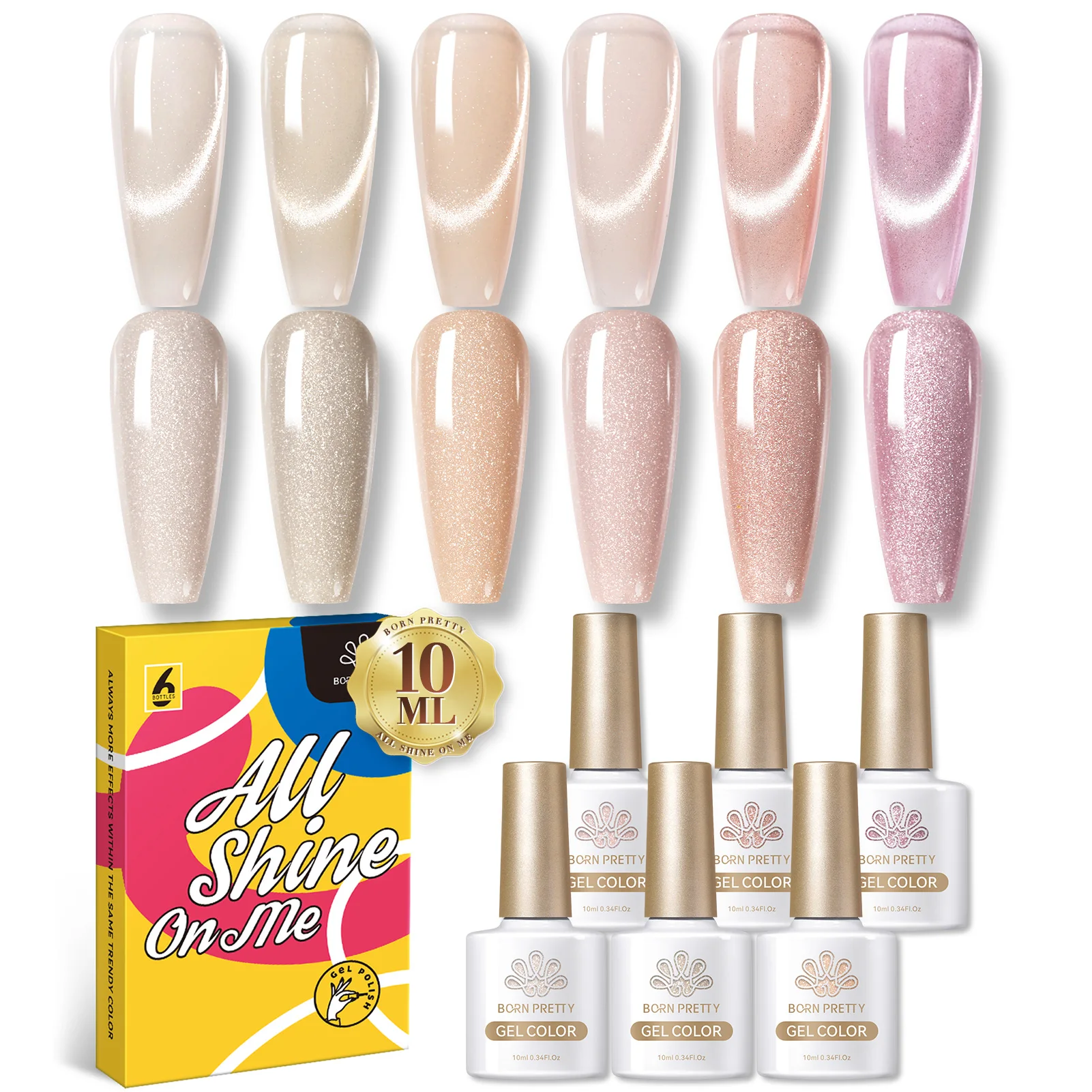 BORN PRETTY 3/6PCS Snowlight Cat Magnetci Gel Nail Gel Set 7ml Semi-Permanant Varnish Soak Off Nail Art Design UV Gel Set