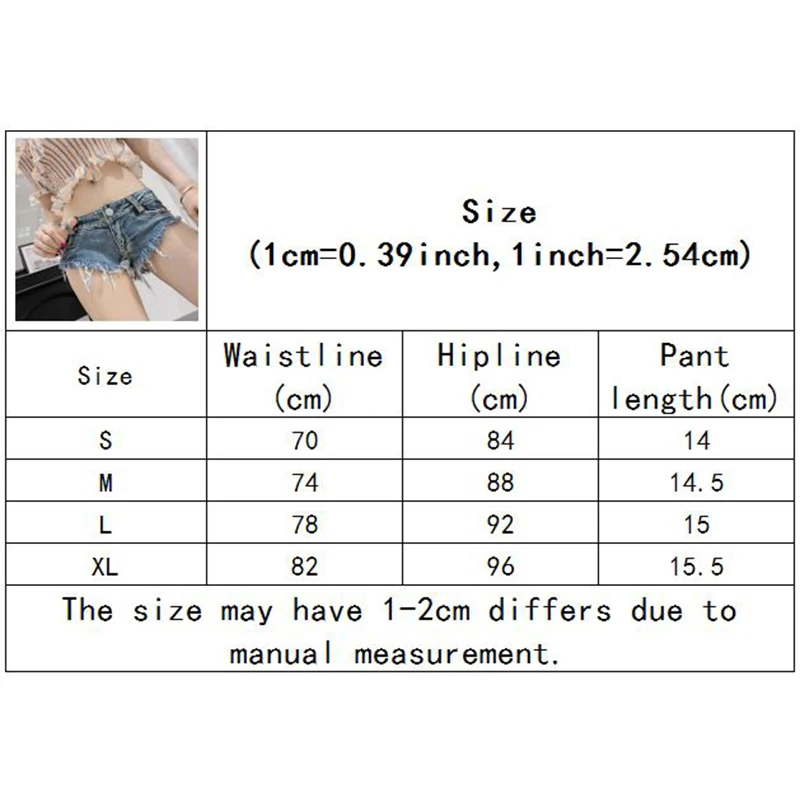 Sexy Women Triangle Jeans Shorts Summer Nightclub Party Low Waist Female Loose Mini Denim Shorts All-match Tassel Blue Shorts