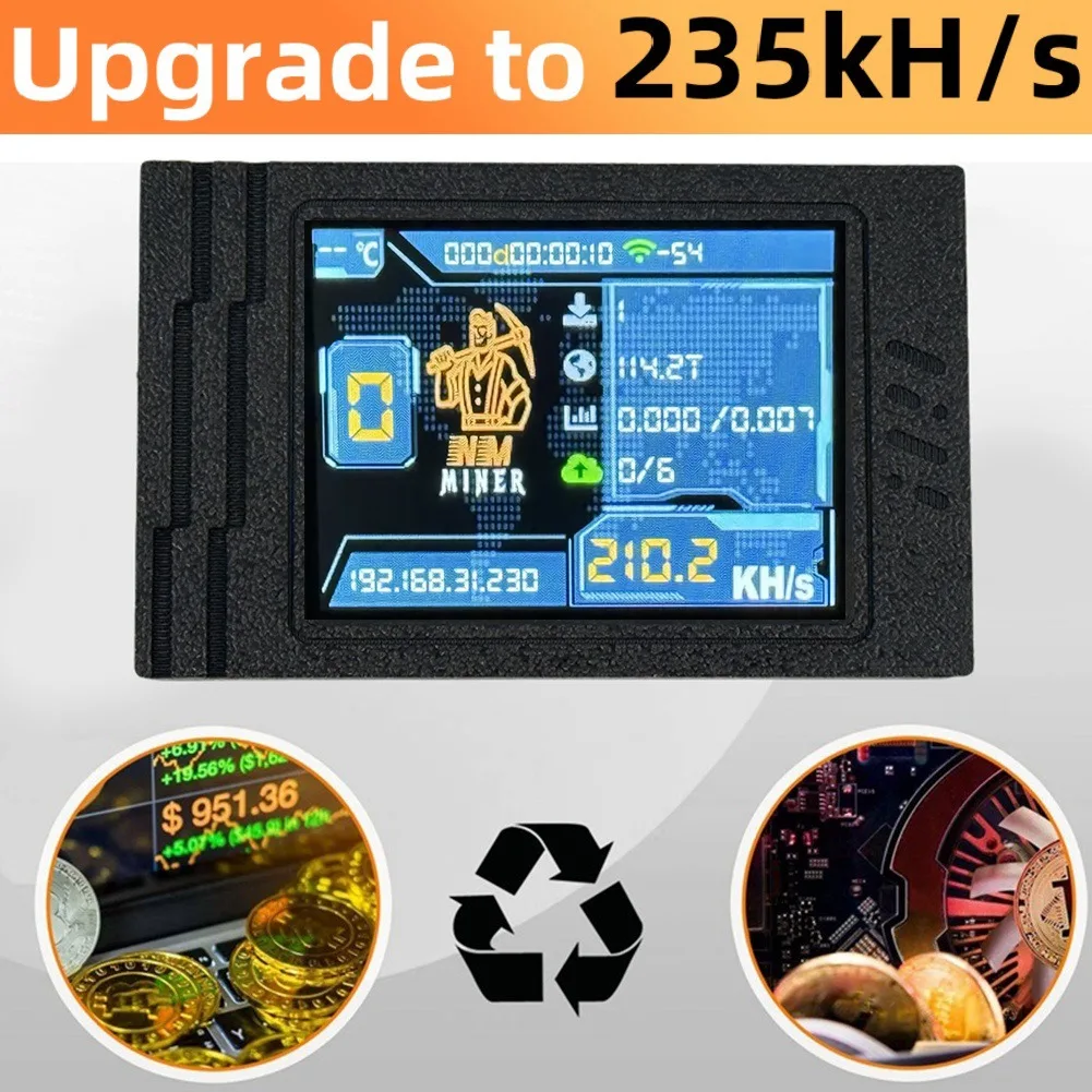 235KH/S NMMiner NerdMiner Bitcoin Crypto Solo Lottery Miner 2.8인치 스마트  디스플레이(케이스 업그레이드 NerdMiner 포함)-Freehip.co.kr