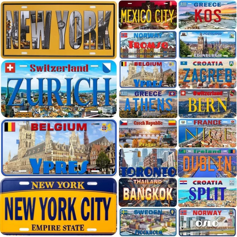 Современный стиль, прямоугольная металлическая табличка, винтажная печатная табличка с номером для гаража, бара, клуба, отеля