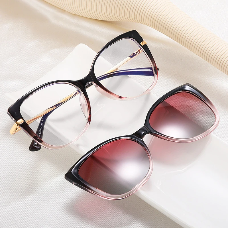 Polarized Optical Myopia Sunglasses 2 In 1 Custom Prescription Magnetic Clip On Glasses Fashion Original TR90 Driving Eyewear 2