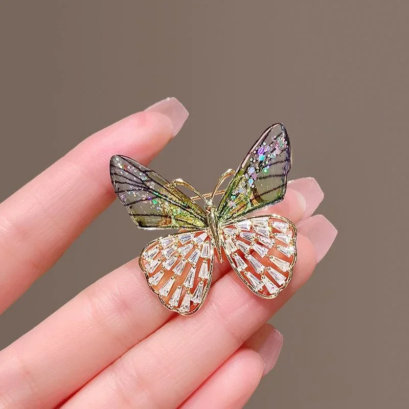 1 Pcs Classic Jewelry Butterfly Brooch Vintage Pin Rhinestone Exquisite Brooch Women Bridal Gift Dress Accessories Elegant Pin