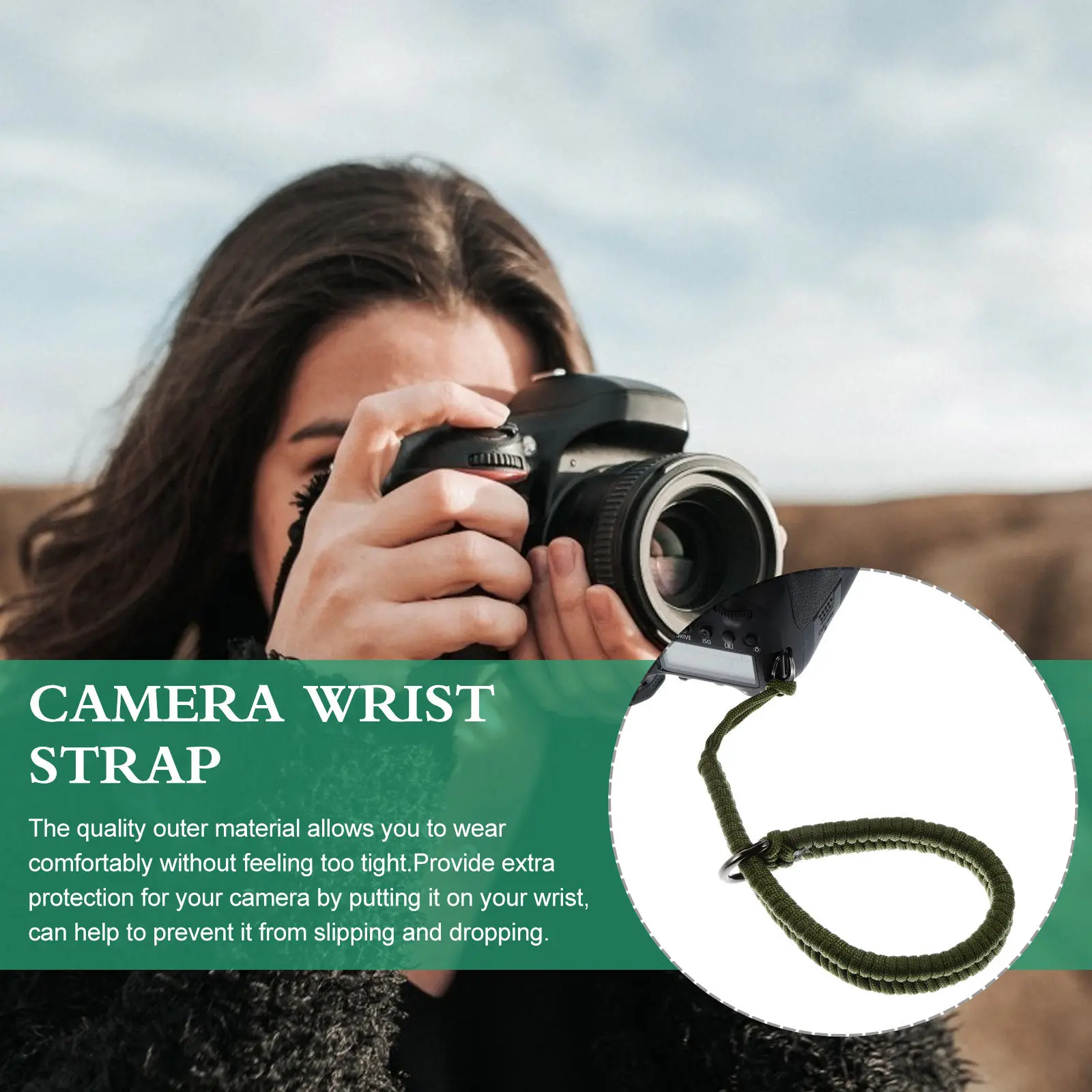1Pcs 프리미엄 나일론 스테인레스 스틸 카메라 손목 스트랩 Dslr 미러리스 디지털 카메라용 가볍고 편안한 안전 그립