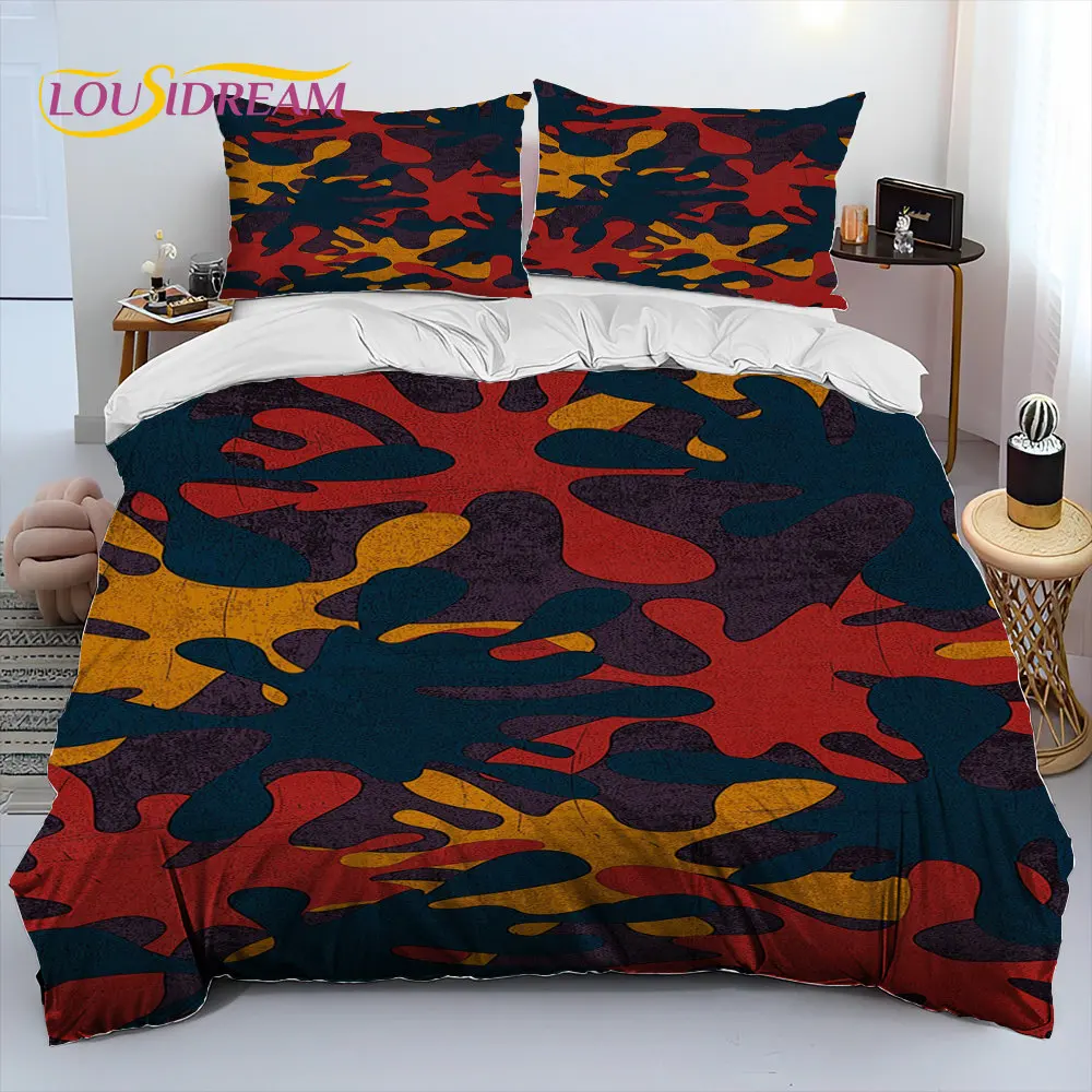 Juego Cama Camuflaje Militar - 3 Piezas Tamaño Doble Microfibra