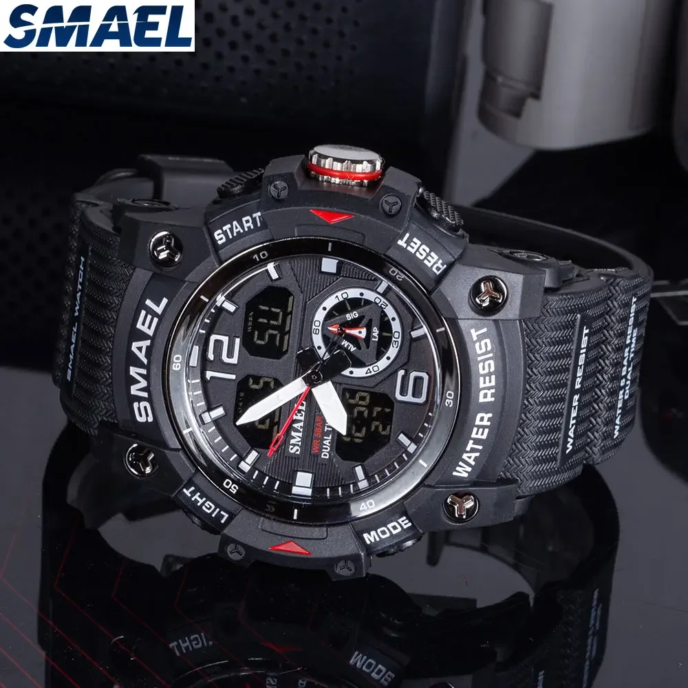 SMAEL  Cool Dual Display Waterproof Glow Electronic Watch 8007 Outdoor Transparent Watch Men's Outdoor view 2