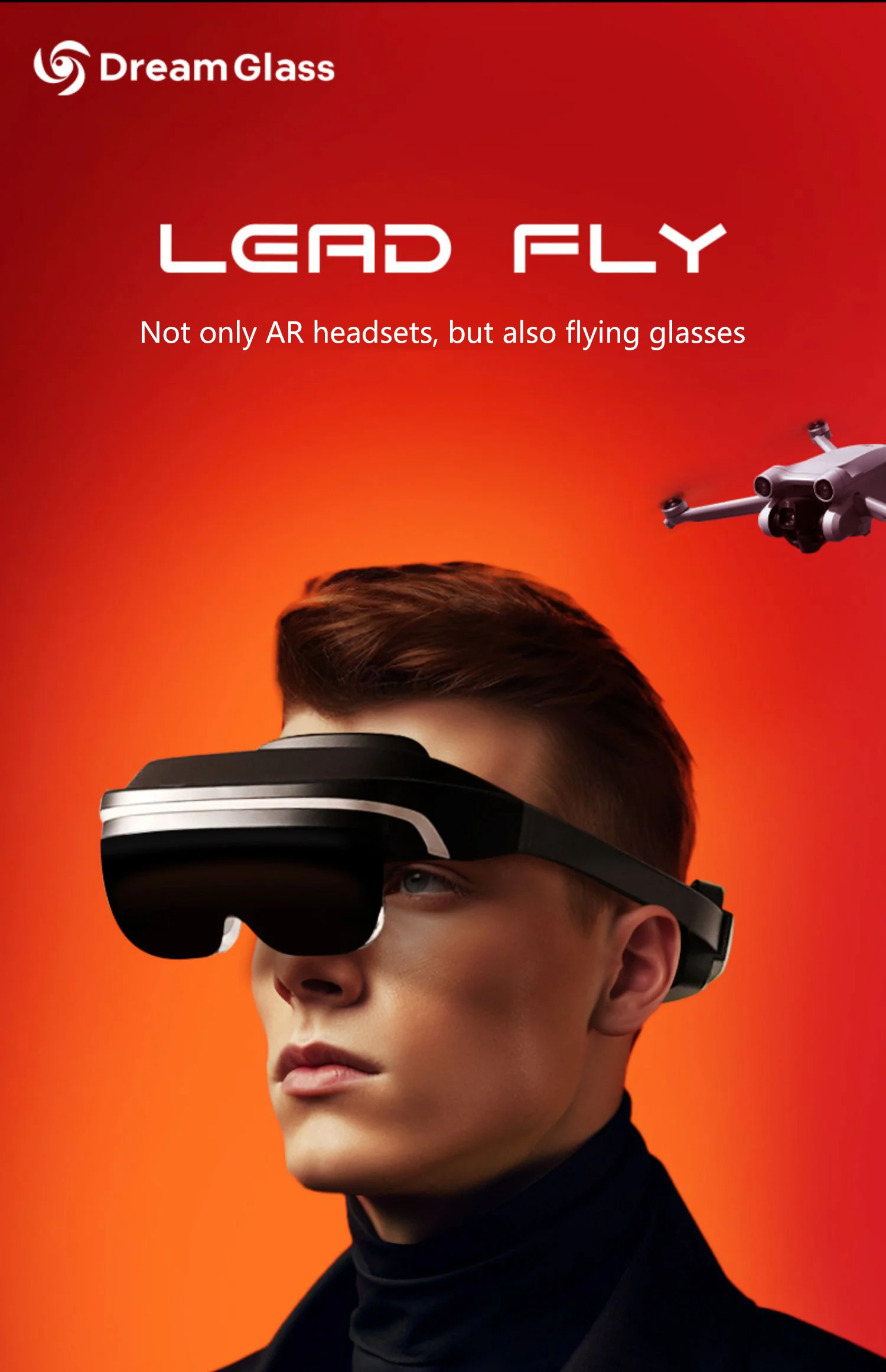 

Dream Glass Lead FLY AR Smart Glasses Portable Game Projection And Drone FPV Live Mobile Cinema Mad Gaze Vader