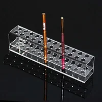 Clear 24 Slots Acrylic Eyeliner Lip Liner Pencil Holder Makeup Display Stand Organizer Makeup Brushes Shelf Cosmetic Storage Box 2