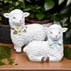 Easter Lamb Decor Cartoon Sheep Home Accent Statue 6cm/2.4inches Spring Garden Resin Figurines Farmhouse Tiered Tray Decor For 5