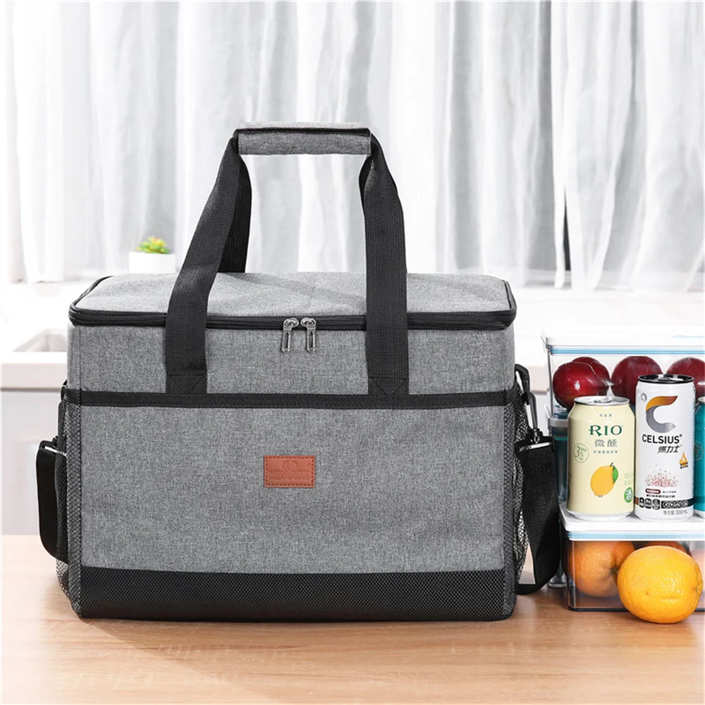 

Soft Cooler Bag with Hard Liner Large Insulated Picnic Lunch Bag Box Cooling Bag for Camping BBQ Family Outdoor Activities