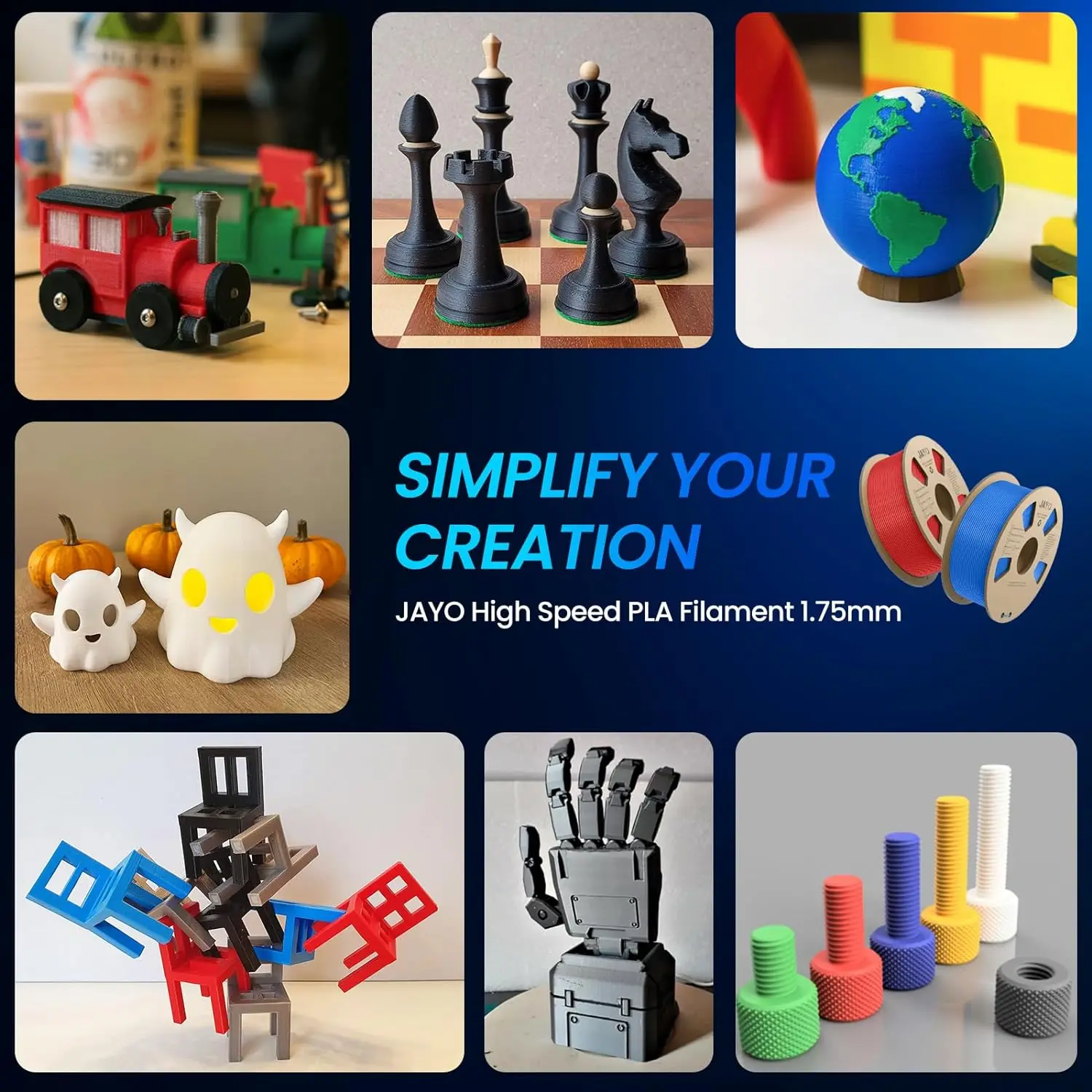 JAYO 3D Printer Filament for PETG PLA and PLA PLUS