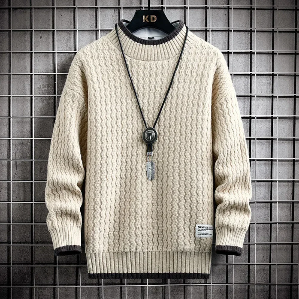 

Green Sweater Men Fashion Clothing Knitted Sweaters Korean Fashion Streetwear Warm Jumpers Men Pullover Tops Sweatshirt Men