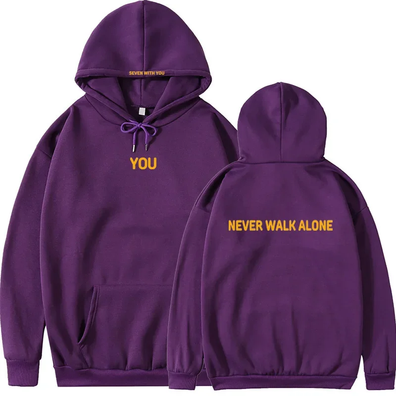 Deep Purple Hoodie Jacket with Print Jimin Kpop Boy Group New Style Polyester Fiber Full Sleeve Length Other Style from China