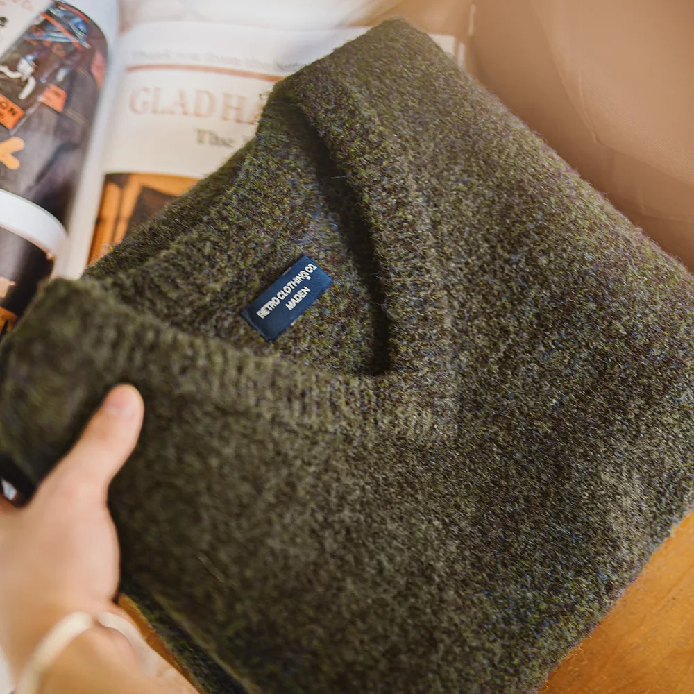Maden Retro Knitted V-neck Men Sweater Vest For Fall Winter men sweater vests mens knitted vest