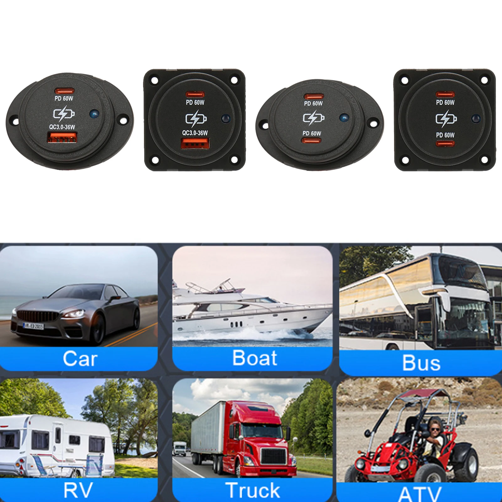 High-Power Dual USB Quick Charger with LED Indicator & Rocker Switch