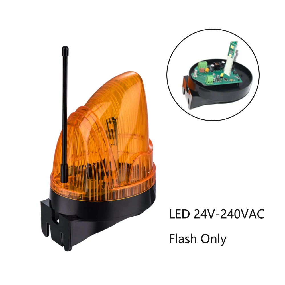 AC/DC 12V-265V LED Gate Flashing Warning Lamp Alarm Lamp For Swing Sliding Gate Opener/Barrier Gate Signal Strobe Flashing Lamp 