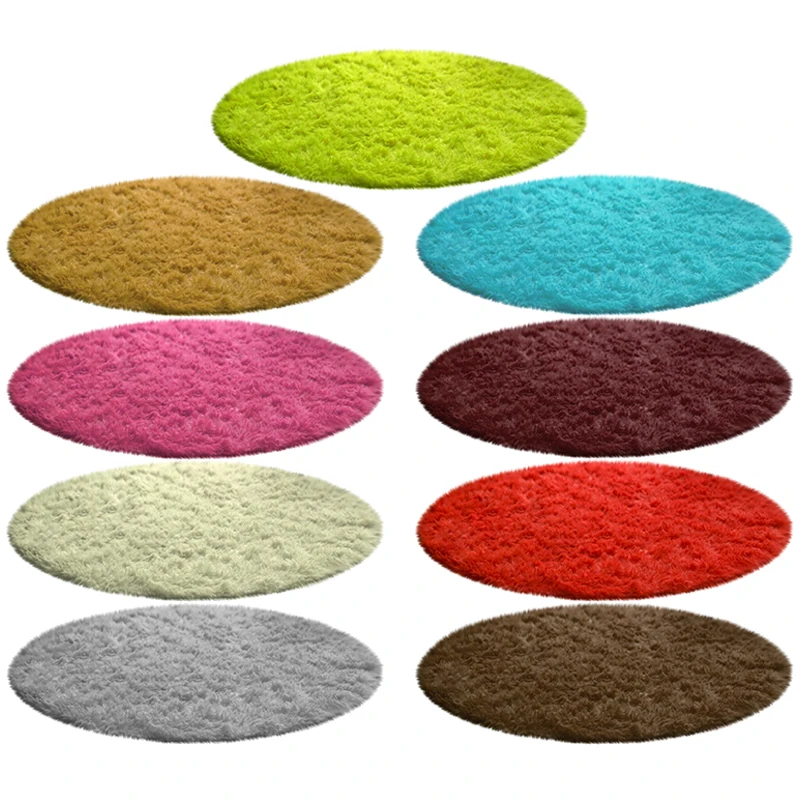 Home Decor Soft Bath Bedroom Non-Slip Floor Shower Rug Yoga Plush Round Mat