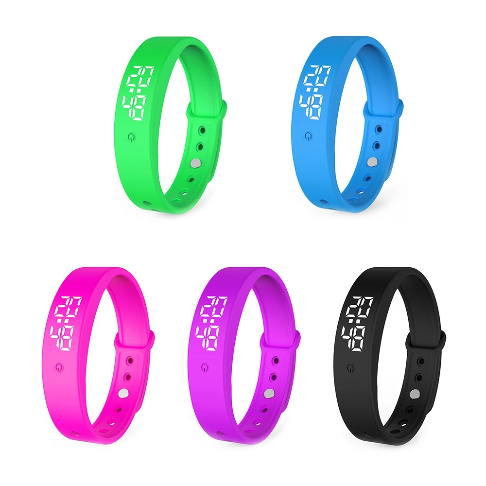 LED Digital Smart Bracelet Waterproof Smart Clock Smartband With Body Temperature Monitor Smart Band Vibration Alarm Reminder images - 6