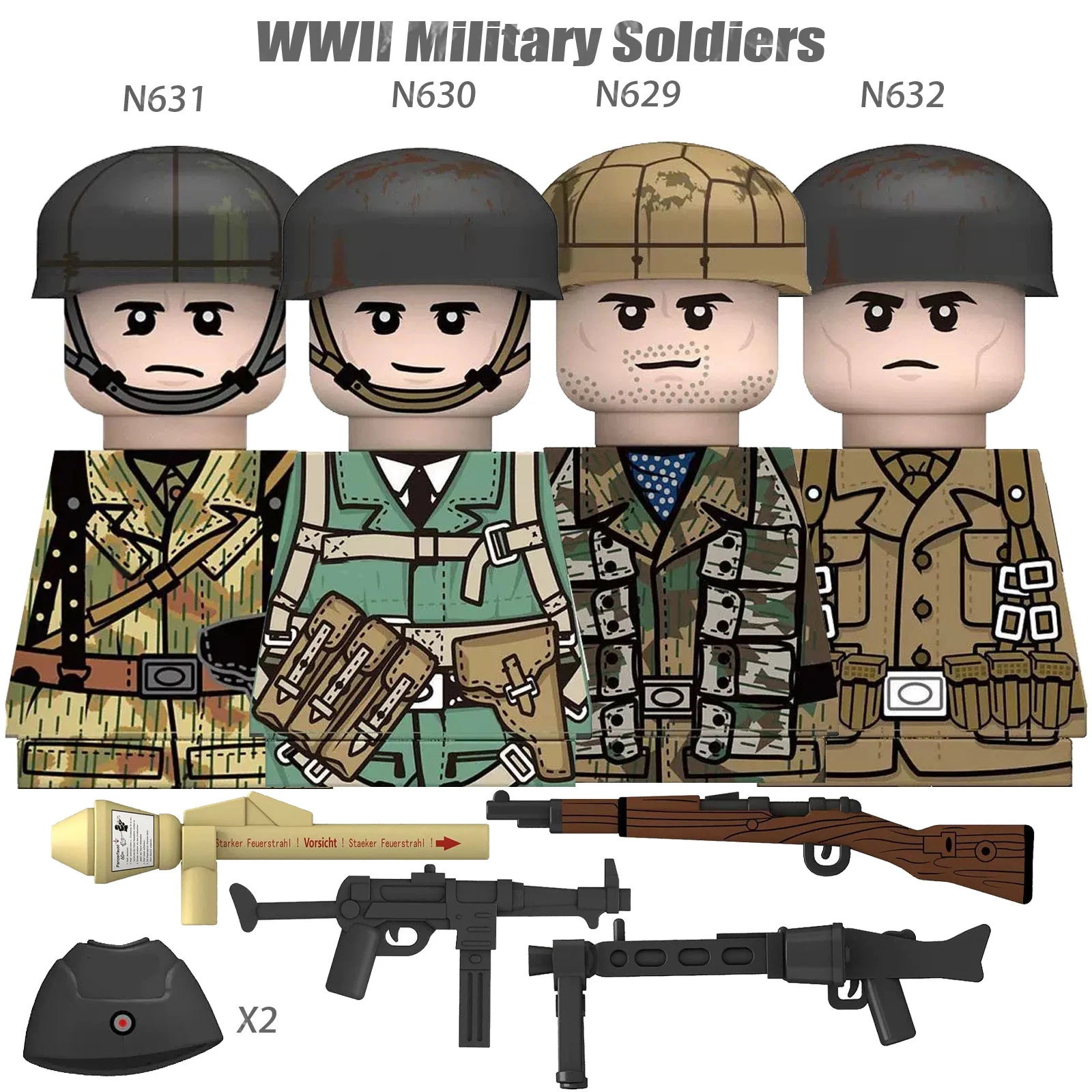 WW2 Winter Soldiers Building Block Set - Military Figures & Weapons Collection