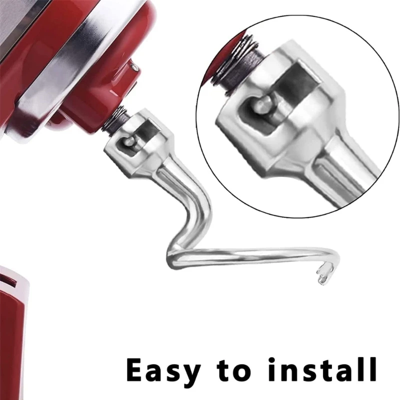 Dough Hook Stainless Steel Attachment Stand Mixer Mixing Head Spiral Accessories Dough Mixer Replacement for K45SS KSM75