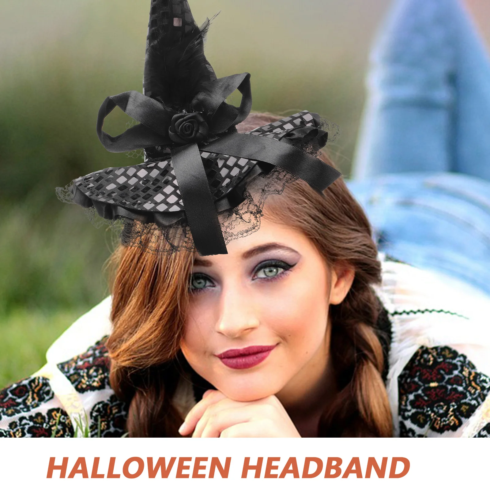 Makeup Witch Hat Headband Toddler Women's Decor Halloween Polyester Mischievous